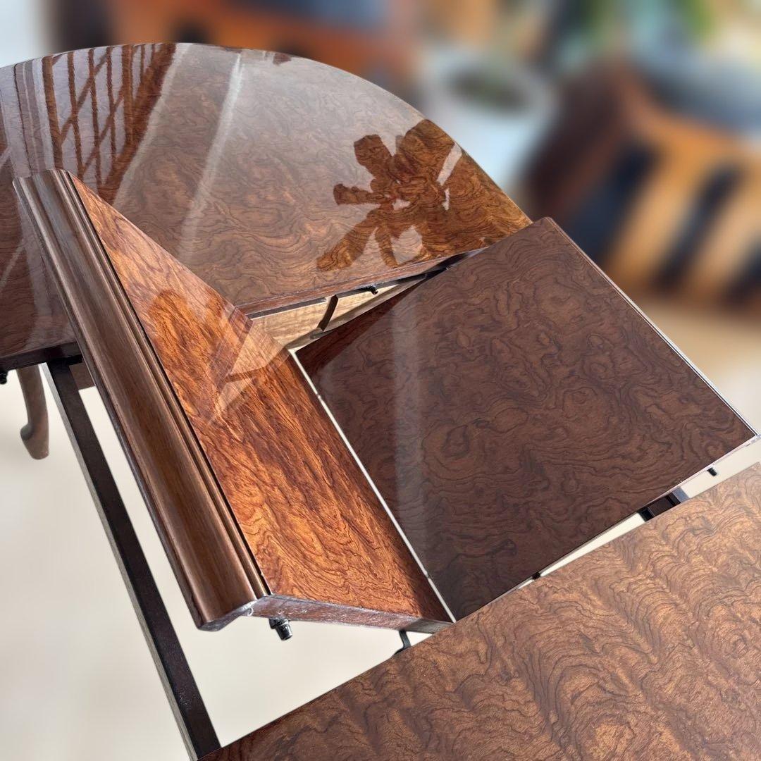 希少 レトロ マルニ 木製オーバル 伸縮式ダイニングテーブル 楕円形