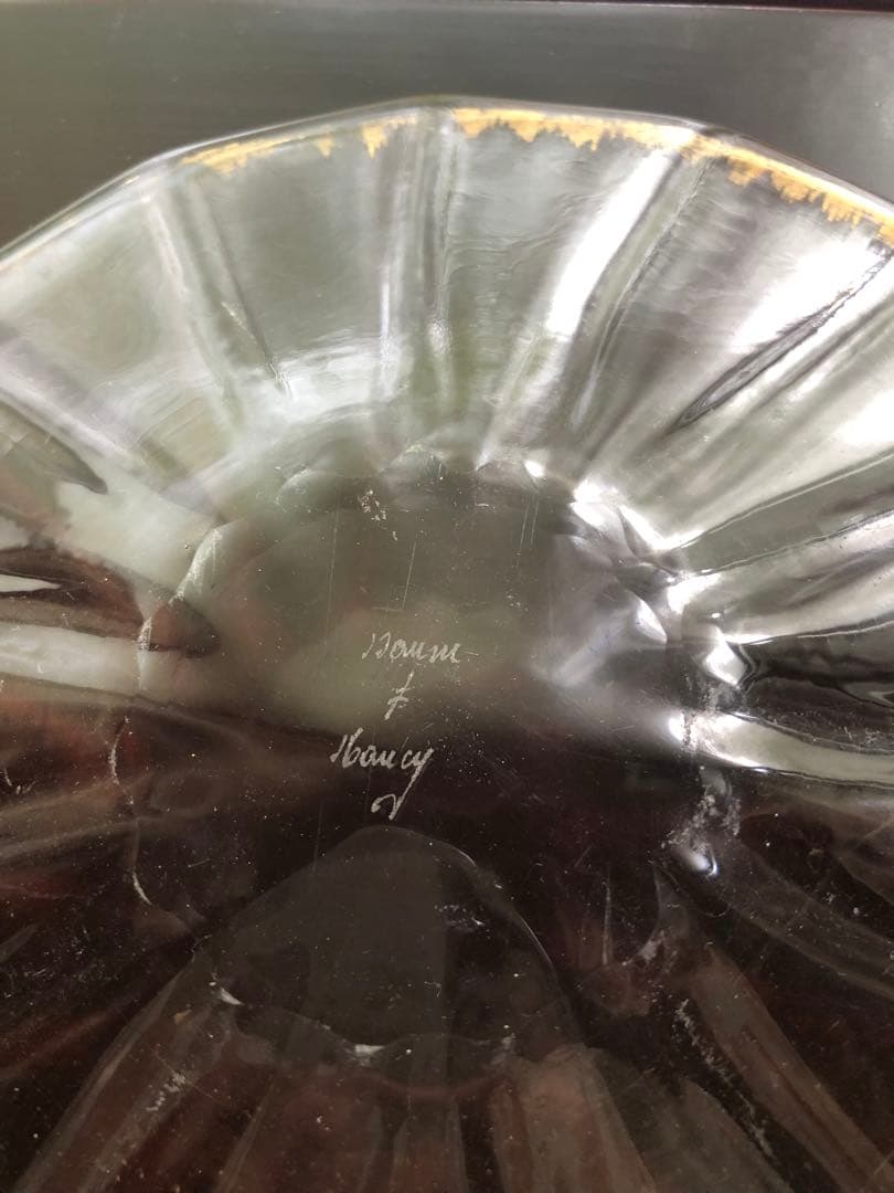 ◇215◇【希少】ドームナンシー DAUM NANCY 金彩縁ガラスソーサ 皿