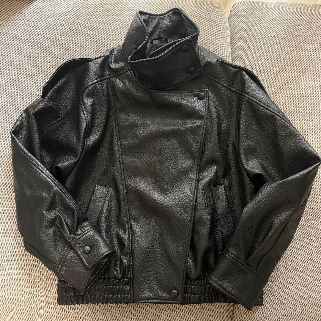ほぼ新品】ZARA レザー ジャケット 大人気 ブラック YSL M バズり