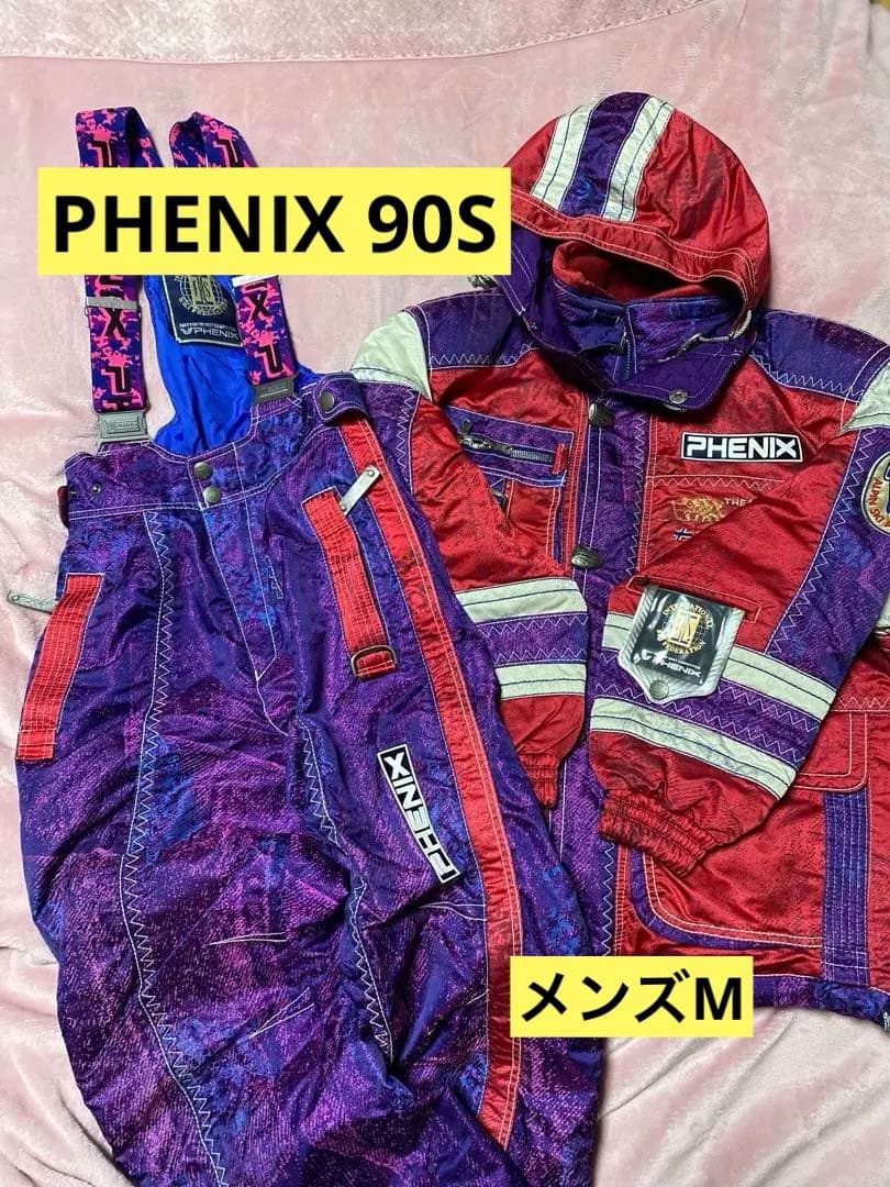 PHENIX ノルウェー代表モデル スキーウェア 上下 刺繍入り　メンズM 美品 フェニックス（PHENIX） 2Line Color Zipper Two-piece ツーライン