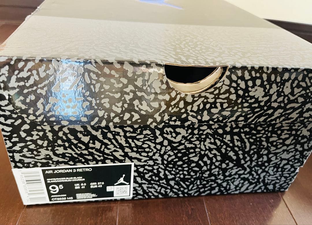 銀　Air Jordan 3 レトロ　27.5cm 美品