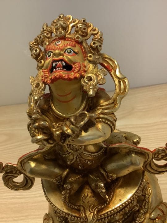 格安《 SALE 新品 》 香炉　バイラヴァ　憤怒神　守護神　金メッキ　鍍金