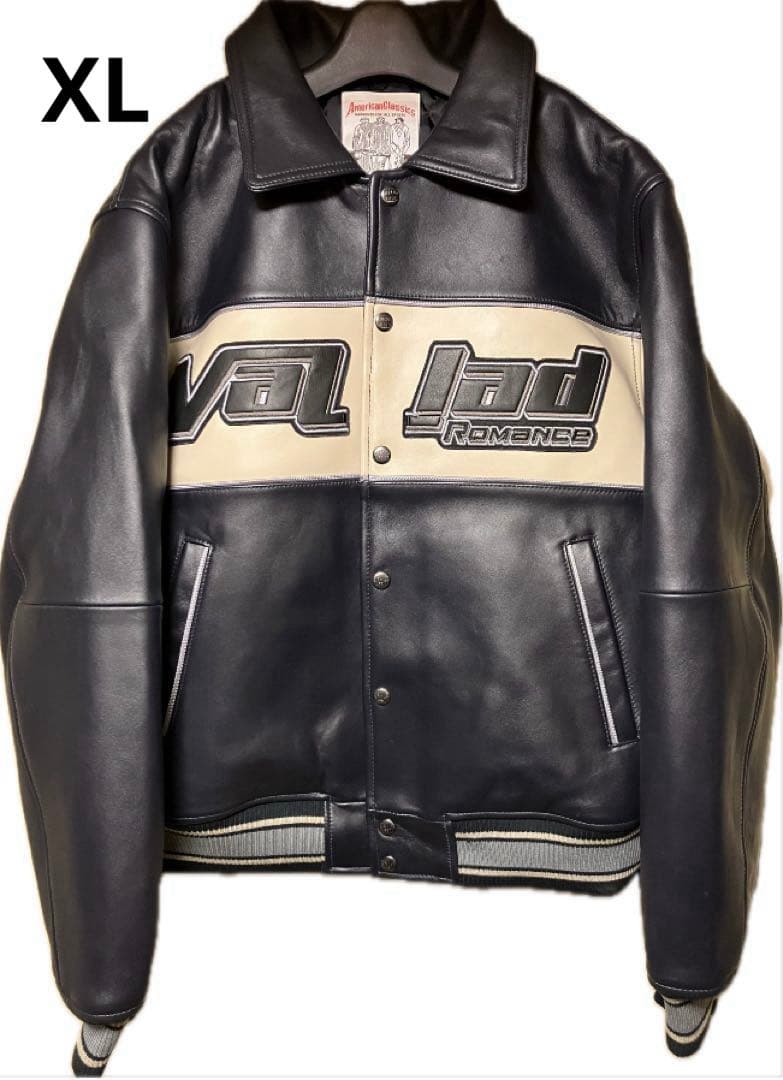 VALLAD AVIREX NAVY LEATHER JACKET XL - メルカリ