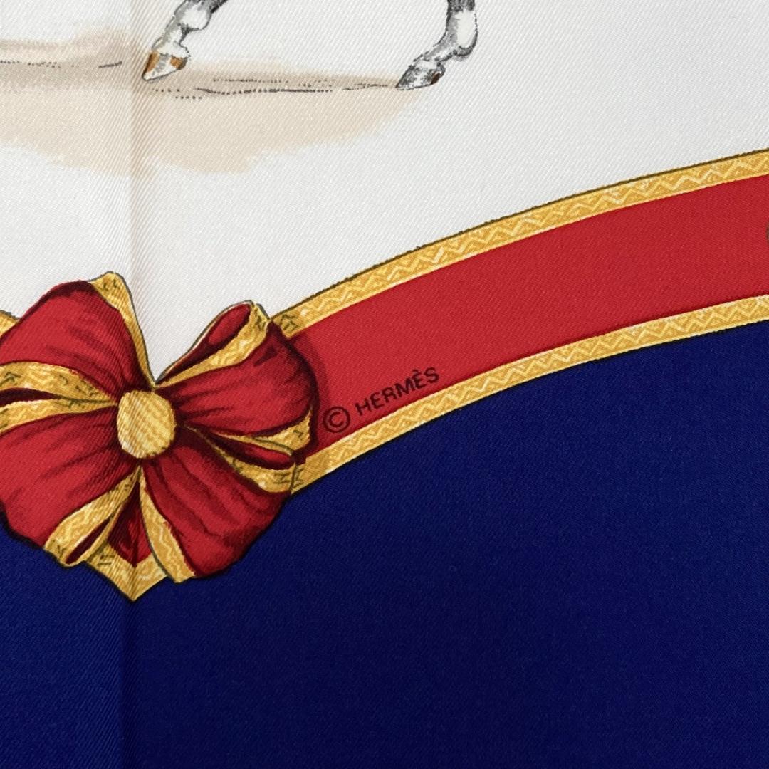 HERMES エルメス スカーフ カレ90 フランス国立乗馬学校 シルク100