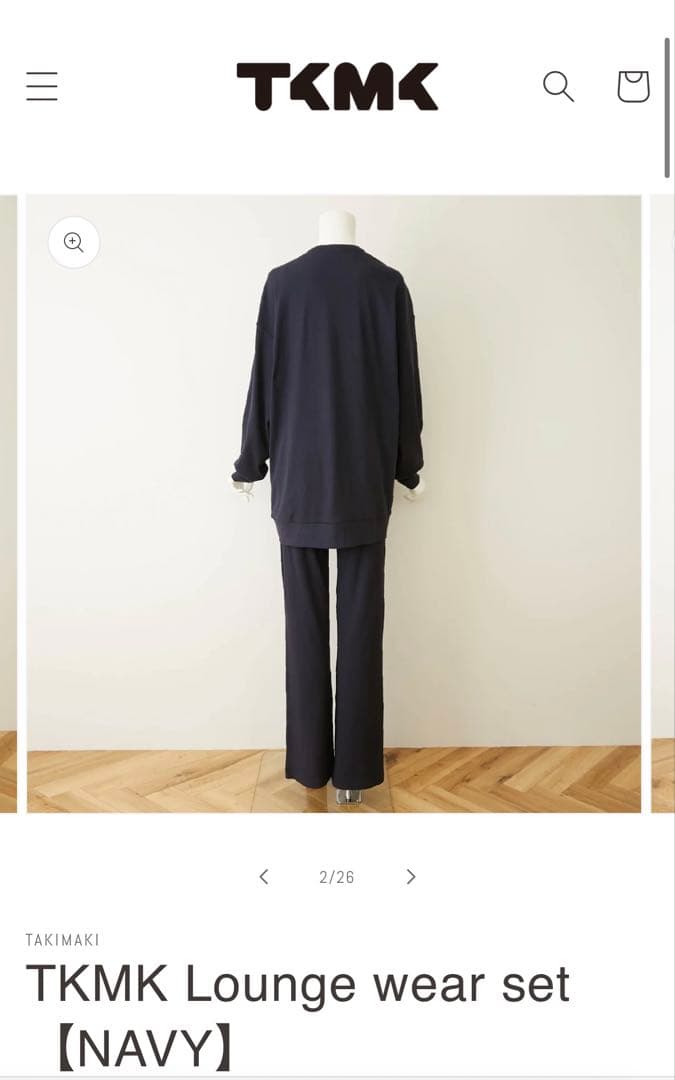 タキマキ 滝沢眞規子 TKMK ラウンジウェアセット ネイビー サイズ2