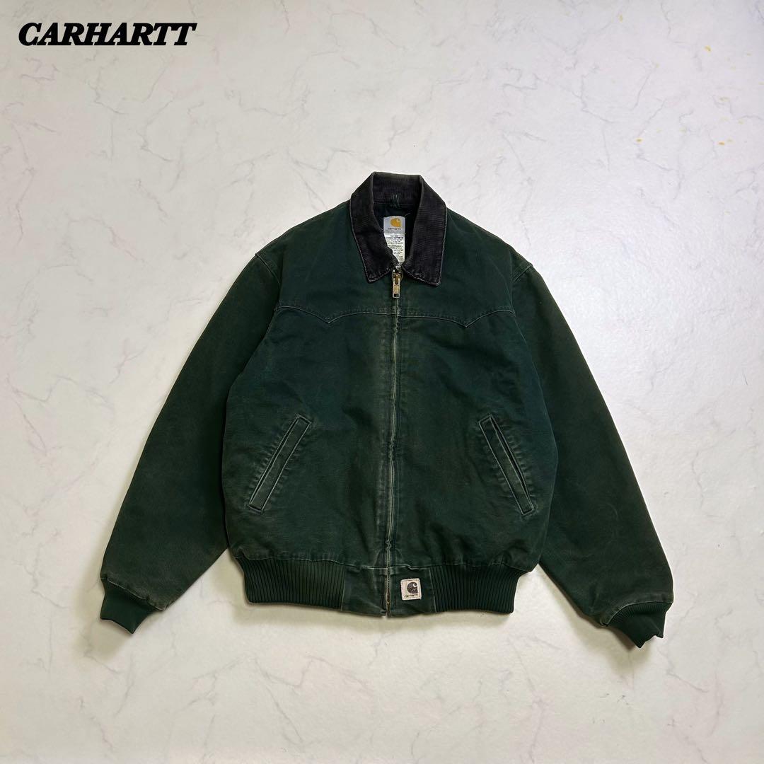【超フェード】カーハート ダック サンタフェジャケット 緑 L J14 SPC 超フェード】カーハート ダック サンタフェジャケット 緑 L J14 SPC
