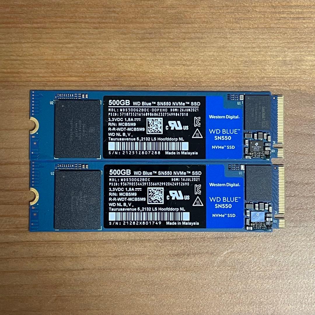 WD Blue SN550 NVMe SSD 500GB 2個セット WD Blue 500GB SN550 NVMe SSD - WDBA3V5000ANC-WRSN - Walmart.com