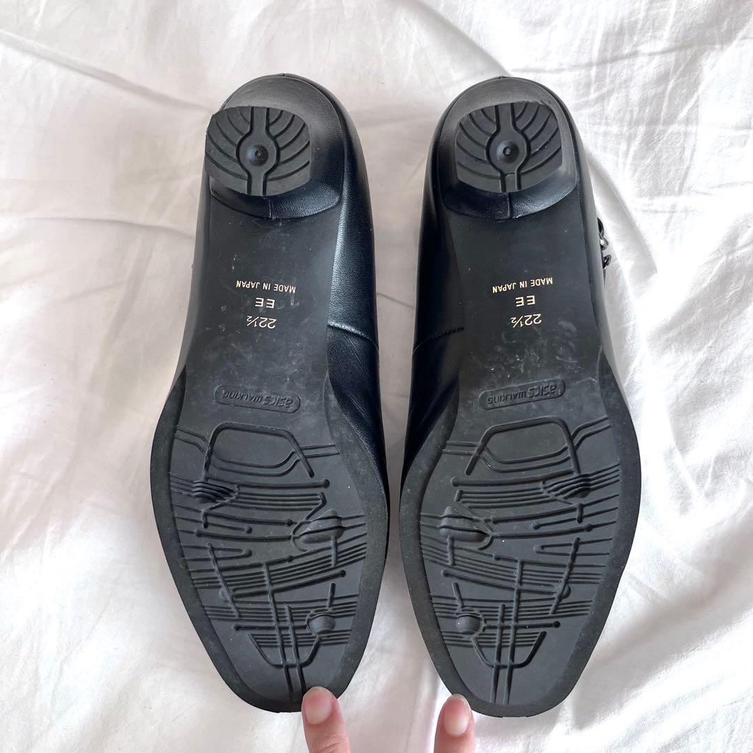asics walking ペダラ　ストラップパンプス　ブラック 22.5EE