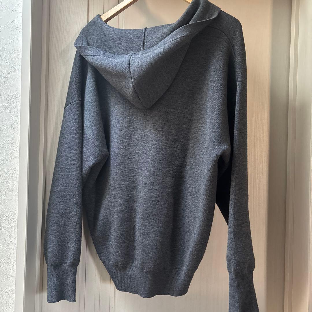 NOBLE 2024年ノーブル 接結タック編みフードプルオーバー グレーB