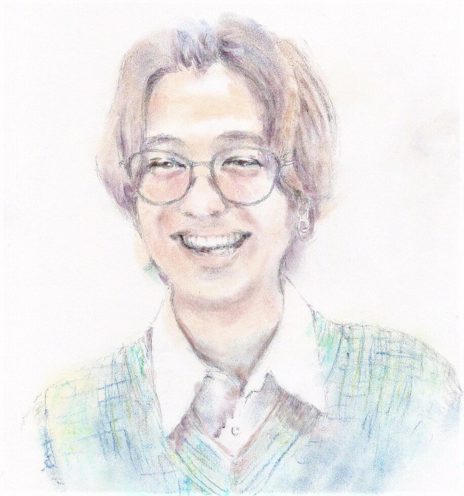 No.9 人物画 笑顔 鉛筆、パステル画 原画 - KYOROTT'S GALLERY | minne