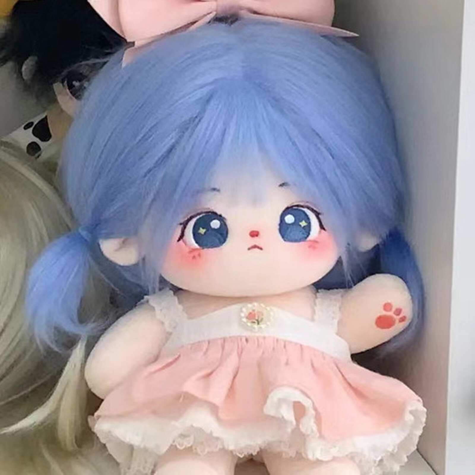 20cmぬいぐるみ 着せ替えぬいぐるみ 青髪青目の少女 骨格付き アイドル
