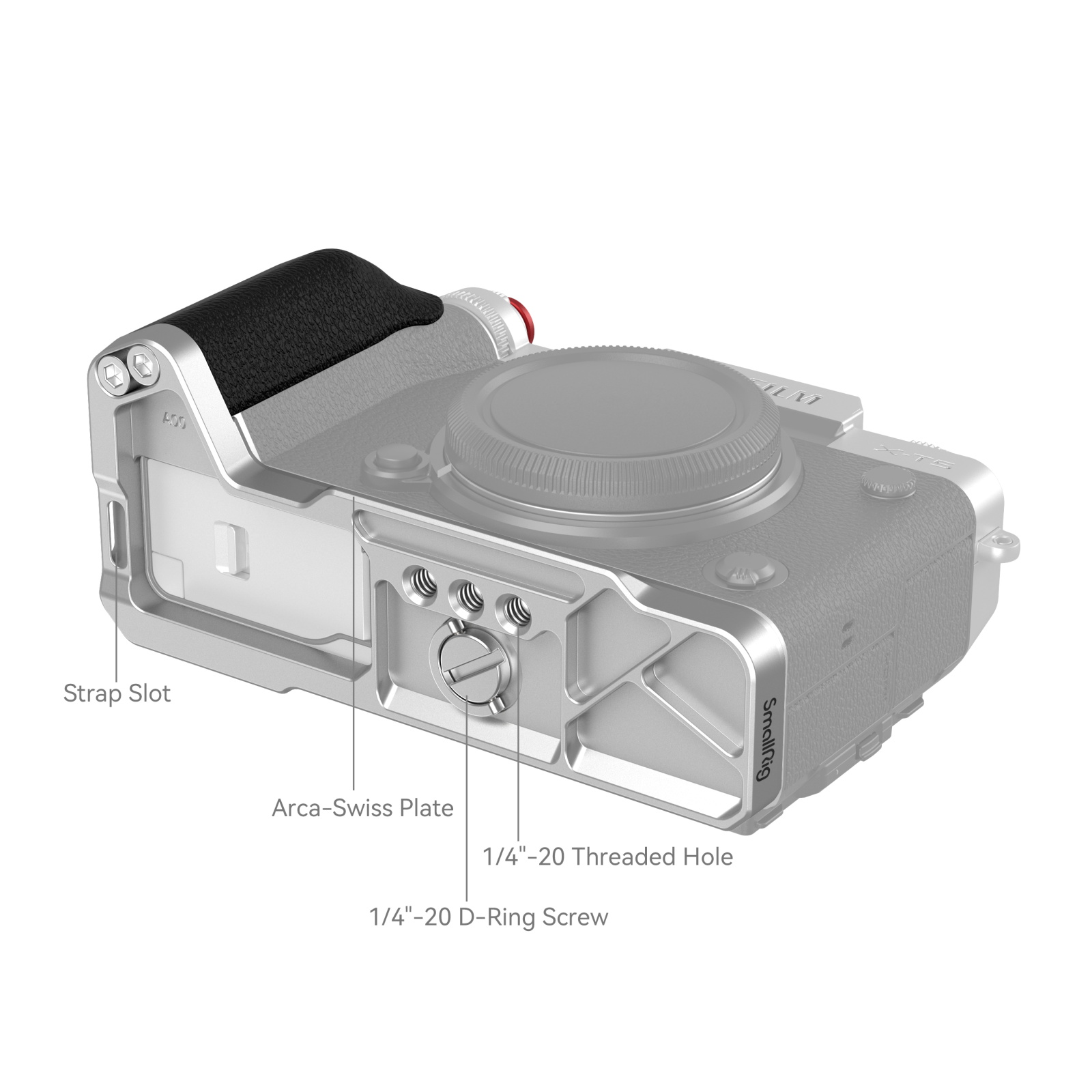 X-T5 Black L-Shape Grip | Arca-Swiss QR | Ergonomic Handle