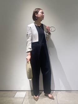conte＞サテン ノースリーブ オールインワン
