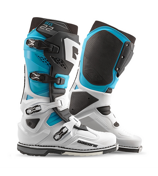 Limited Edition Gaerne SG-22 Boots - White/Black/Light Blue