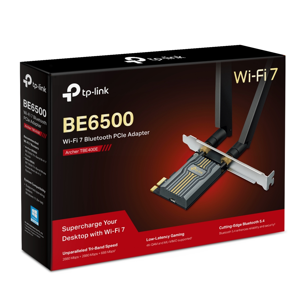 Archer TBE400E | BE6500 Wi-Fi 7 Bluetooth 5.4 PCIe Adapter | TP-Link