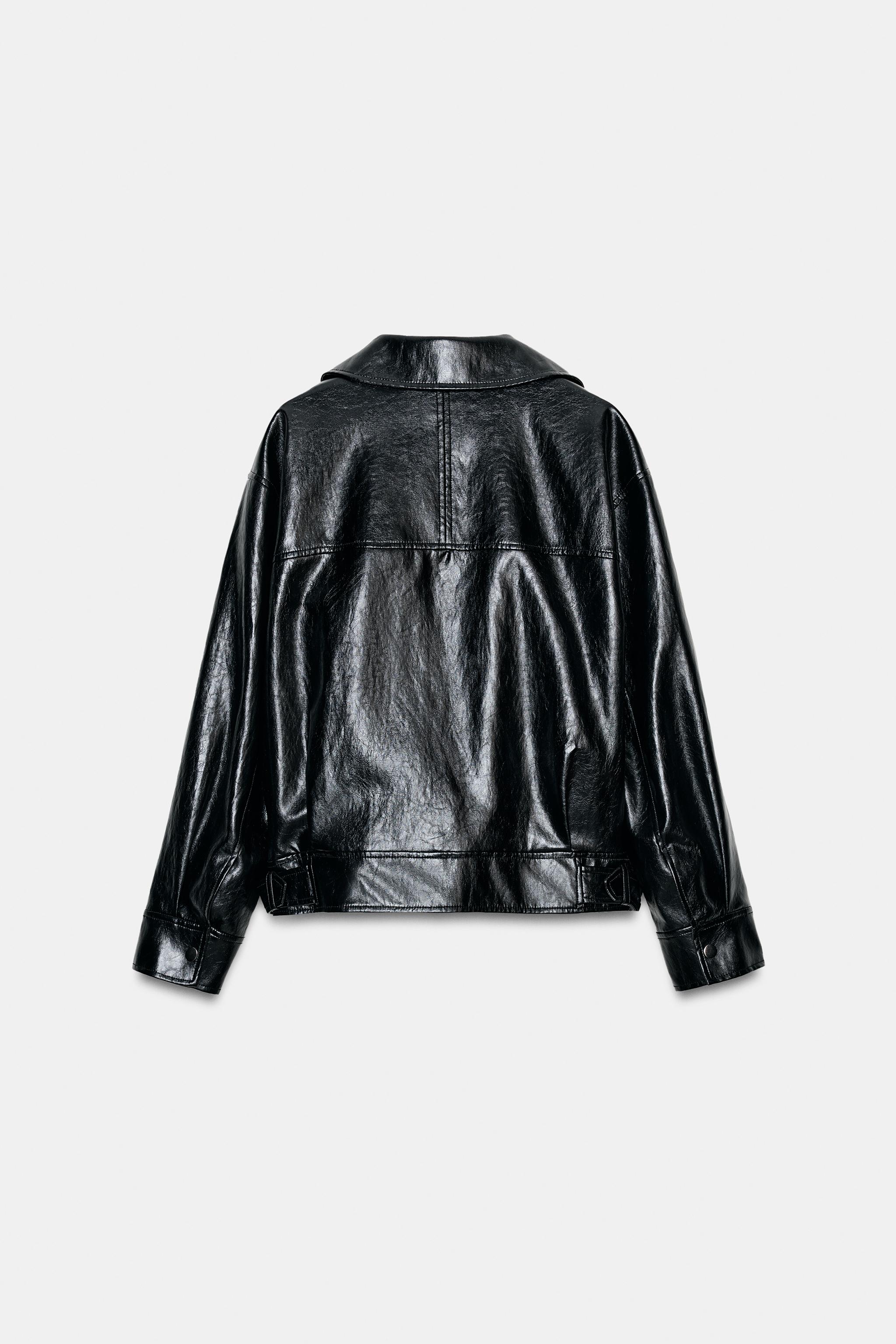 ZWコレクション フェイクレザージャケット - ブラック | ZARA Japan / 日本
