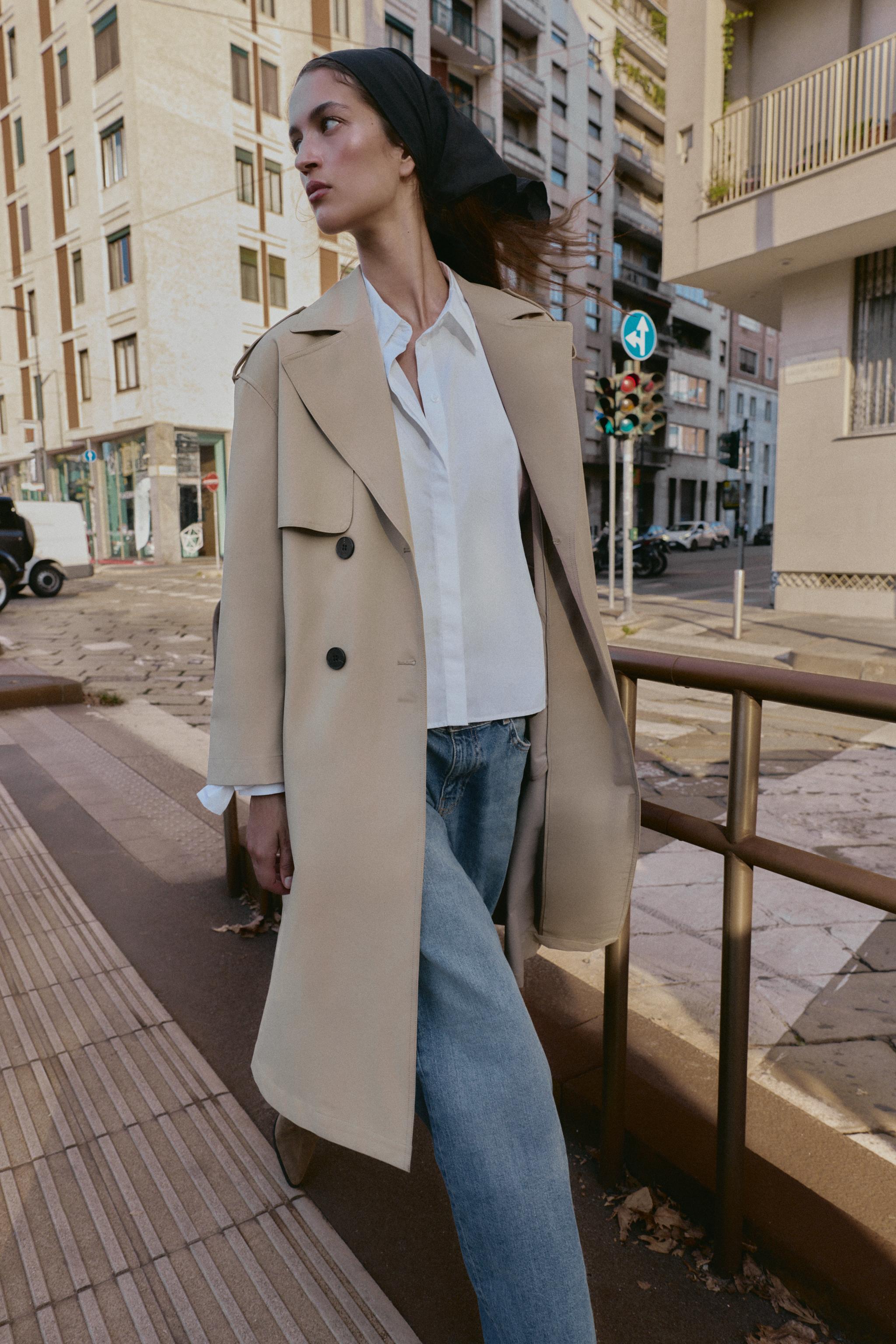 WINDPROOF WATER REPELLENT LONG BELTED TRENCH COAT - taupe brown
