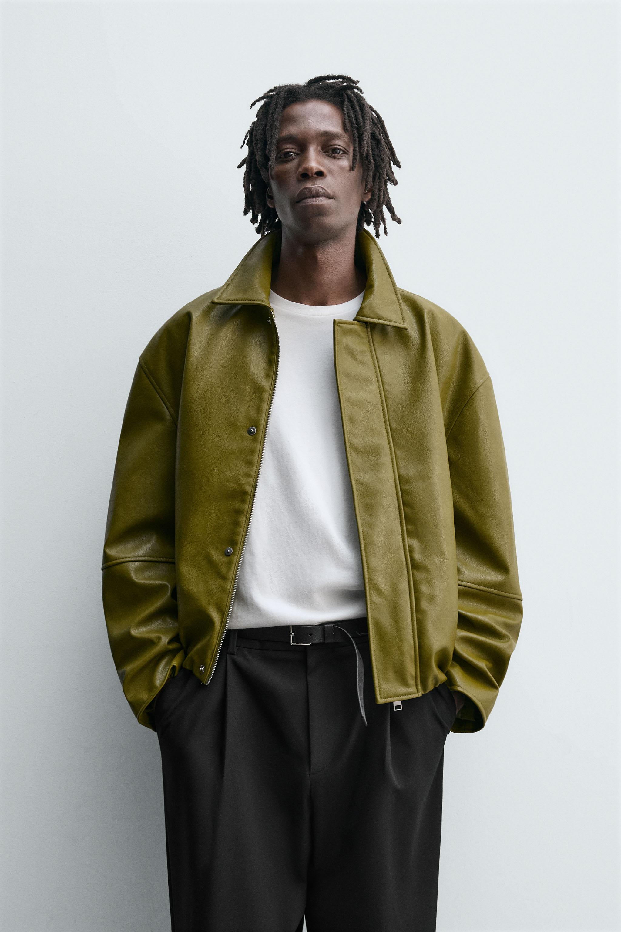 フェイクレザー ジャケット - ピスタチオ | ZARA Japan / 日本