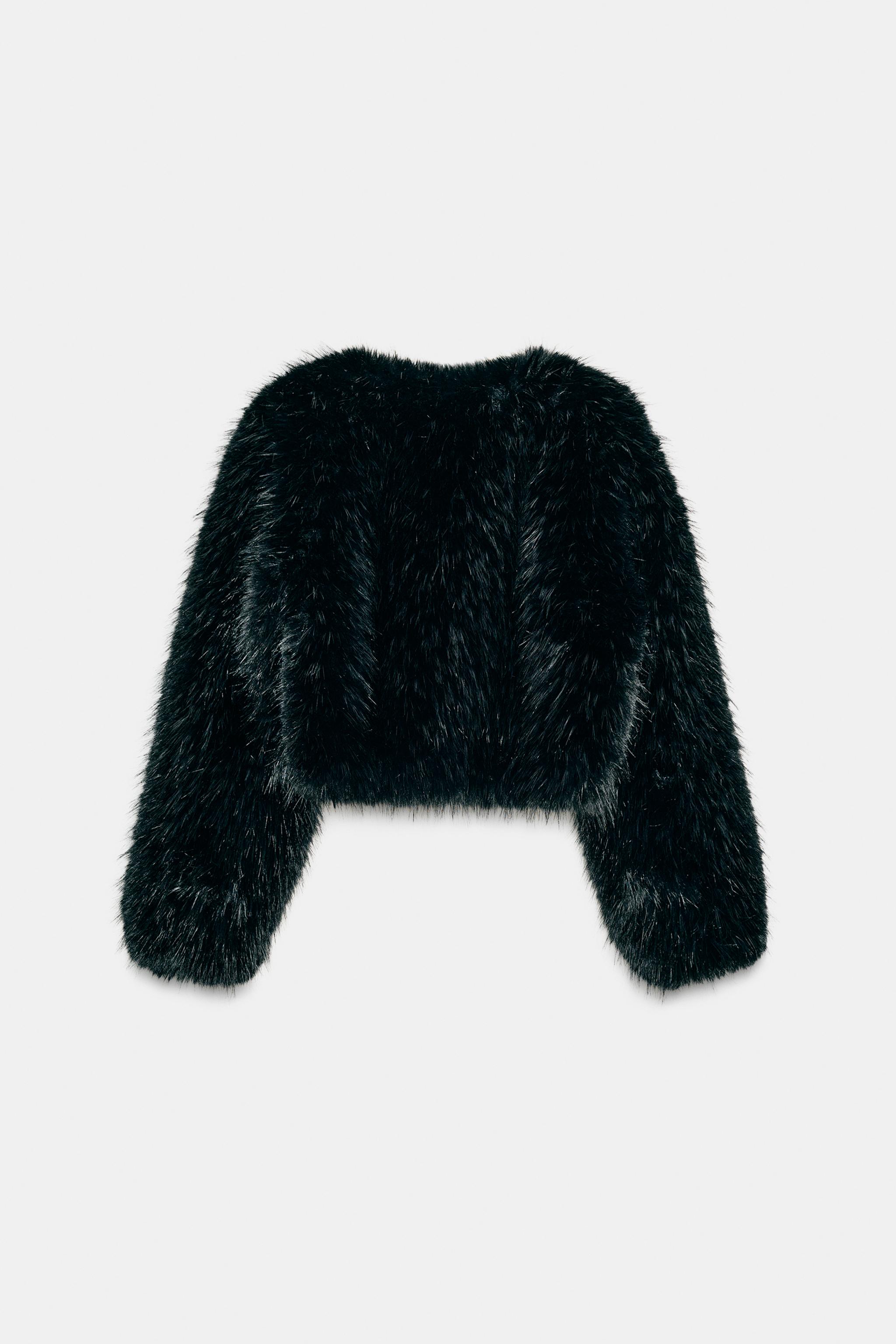 ZW COLLECTION ショートフェイクファーコート - ブラック | ZARA Japan