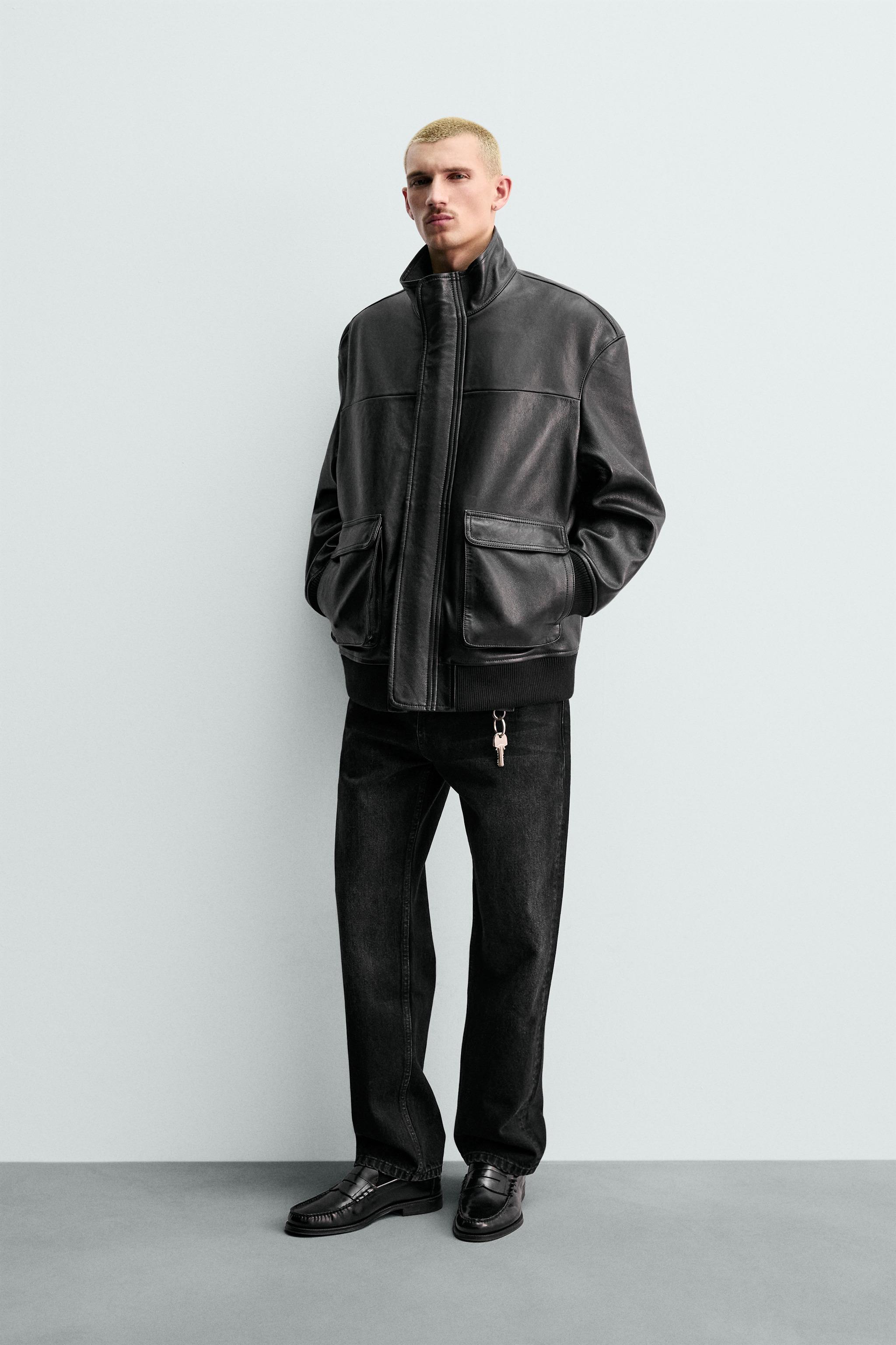 ORIGINS RELAXED FIT NAPPA LEATHER JACKET - Black | ZARA United States