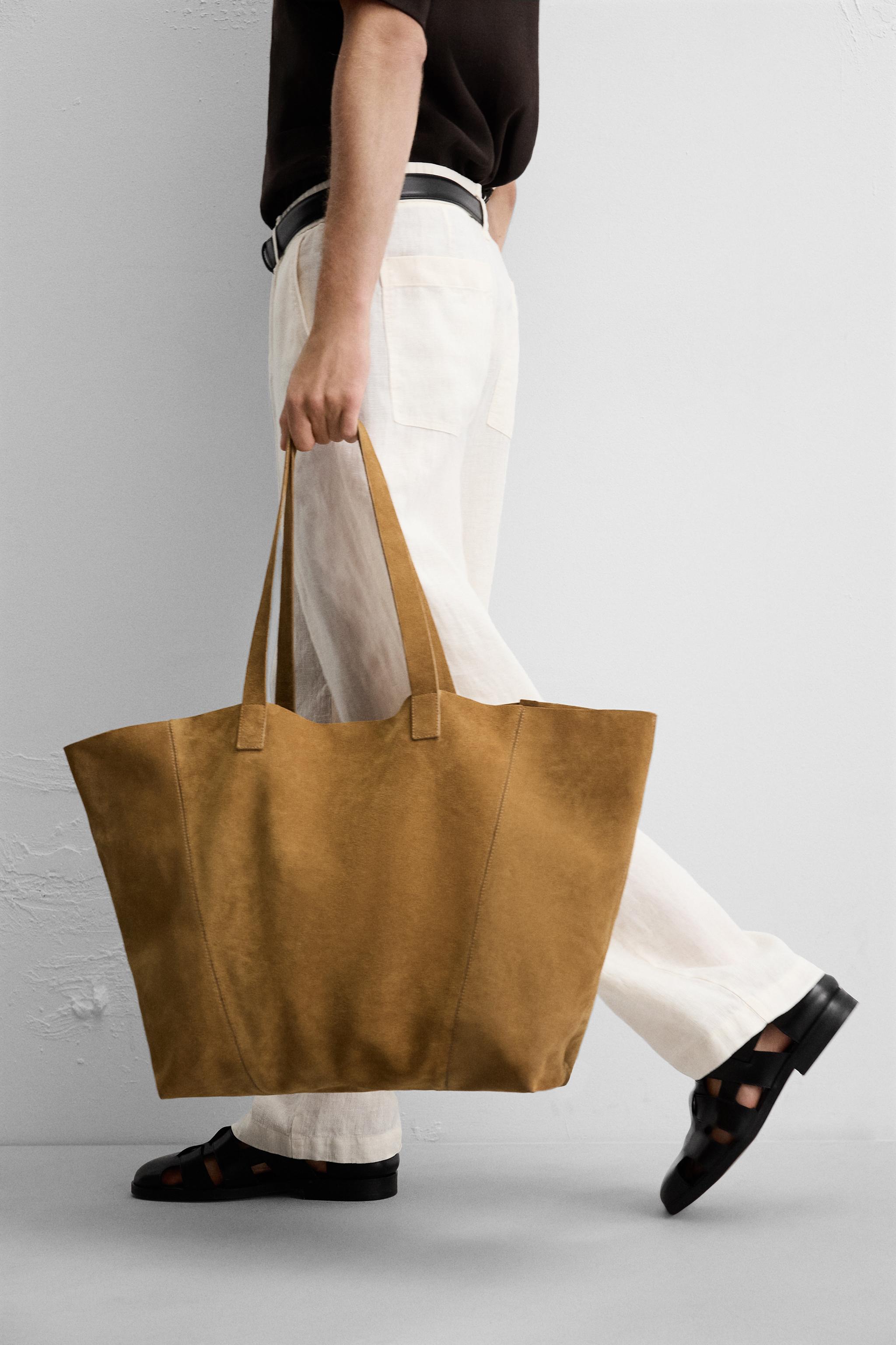 LEATHER SHOPPER BAG - Caramel Brown | ZARA United States