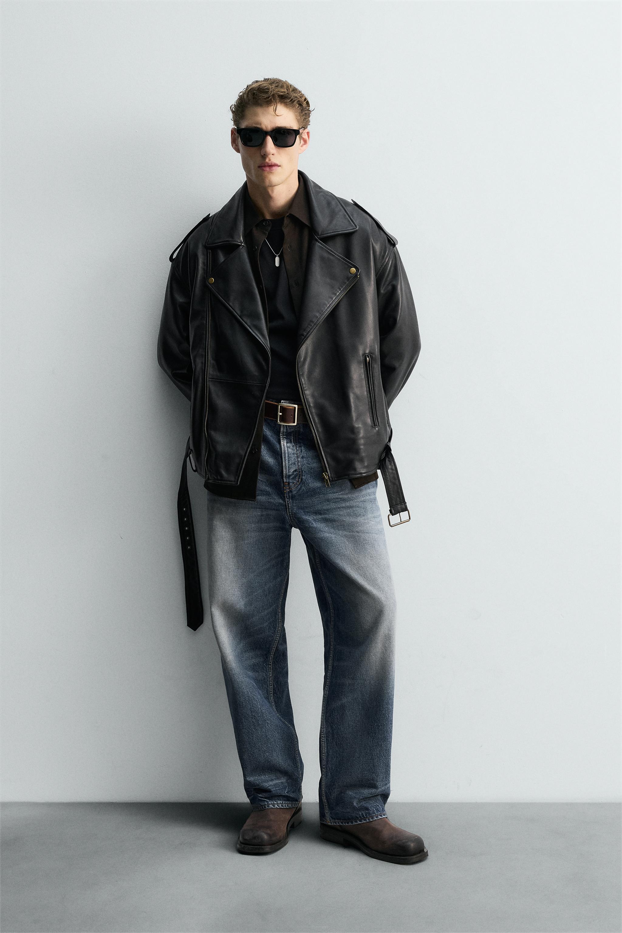 リミテッドエディションレザーライダースジャケット - ブラック | ZARA