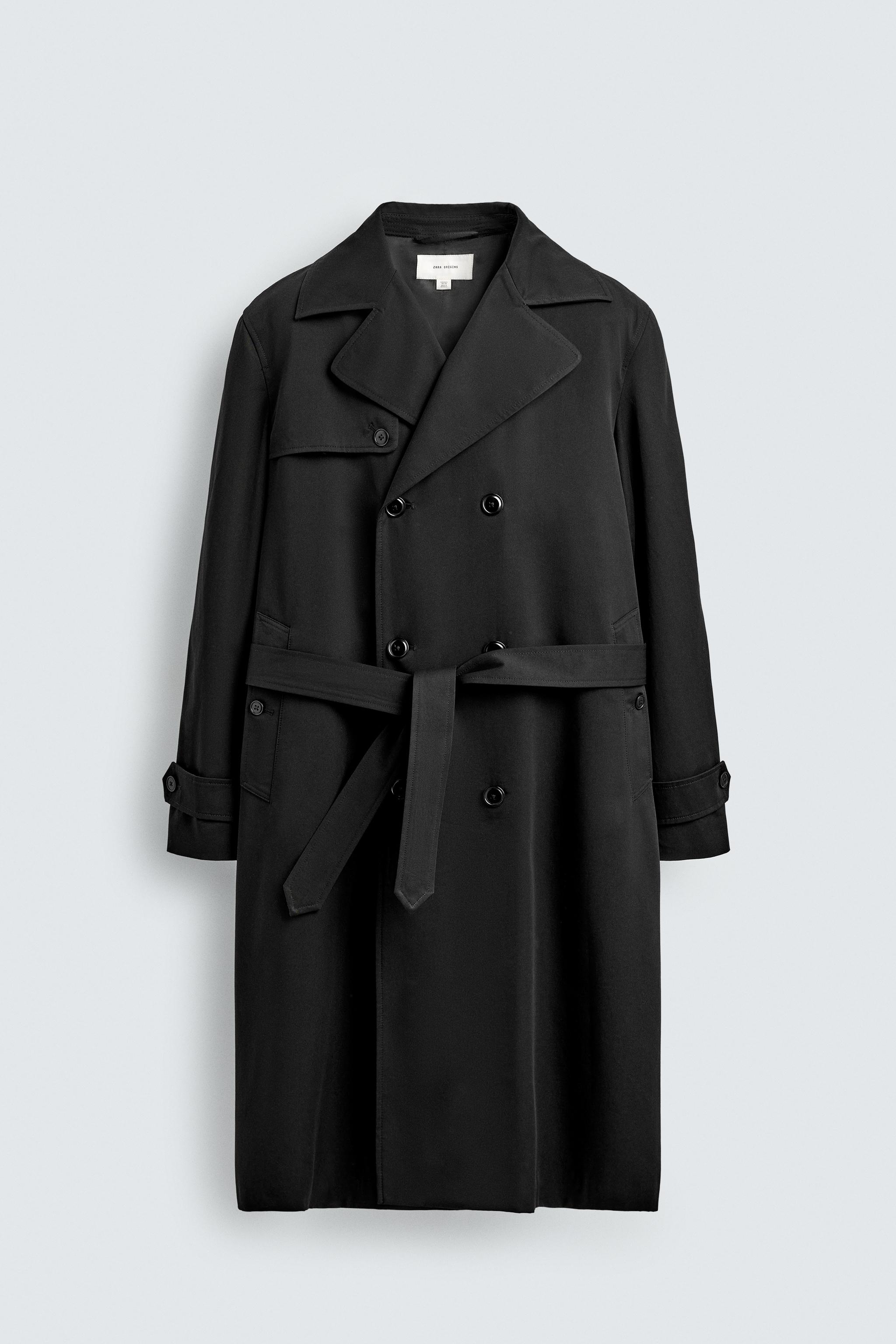 撥水加工マントコート トレンチコート - ブラック | ZARA Japan / 日本