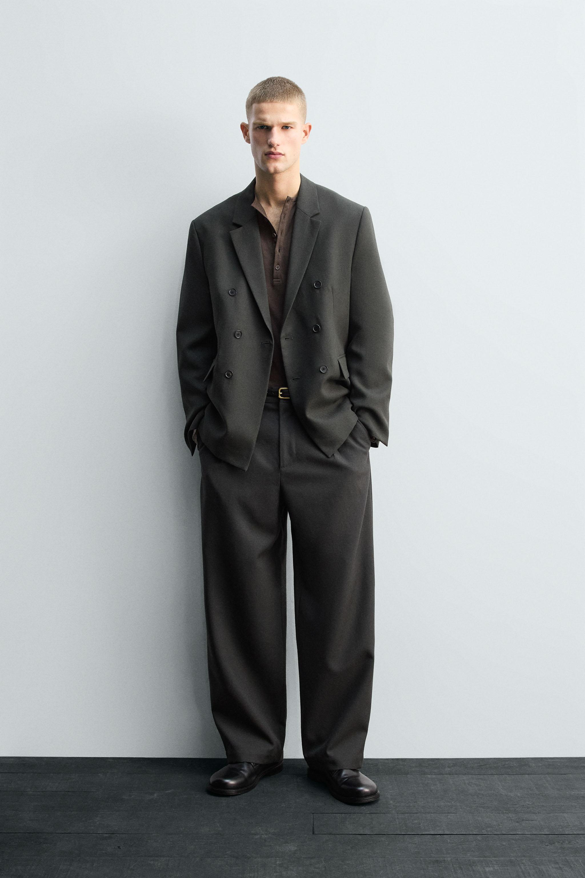 LIMITED EDITION ウールスーツパンツ - グリーン/ブルー | ZARA Japan