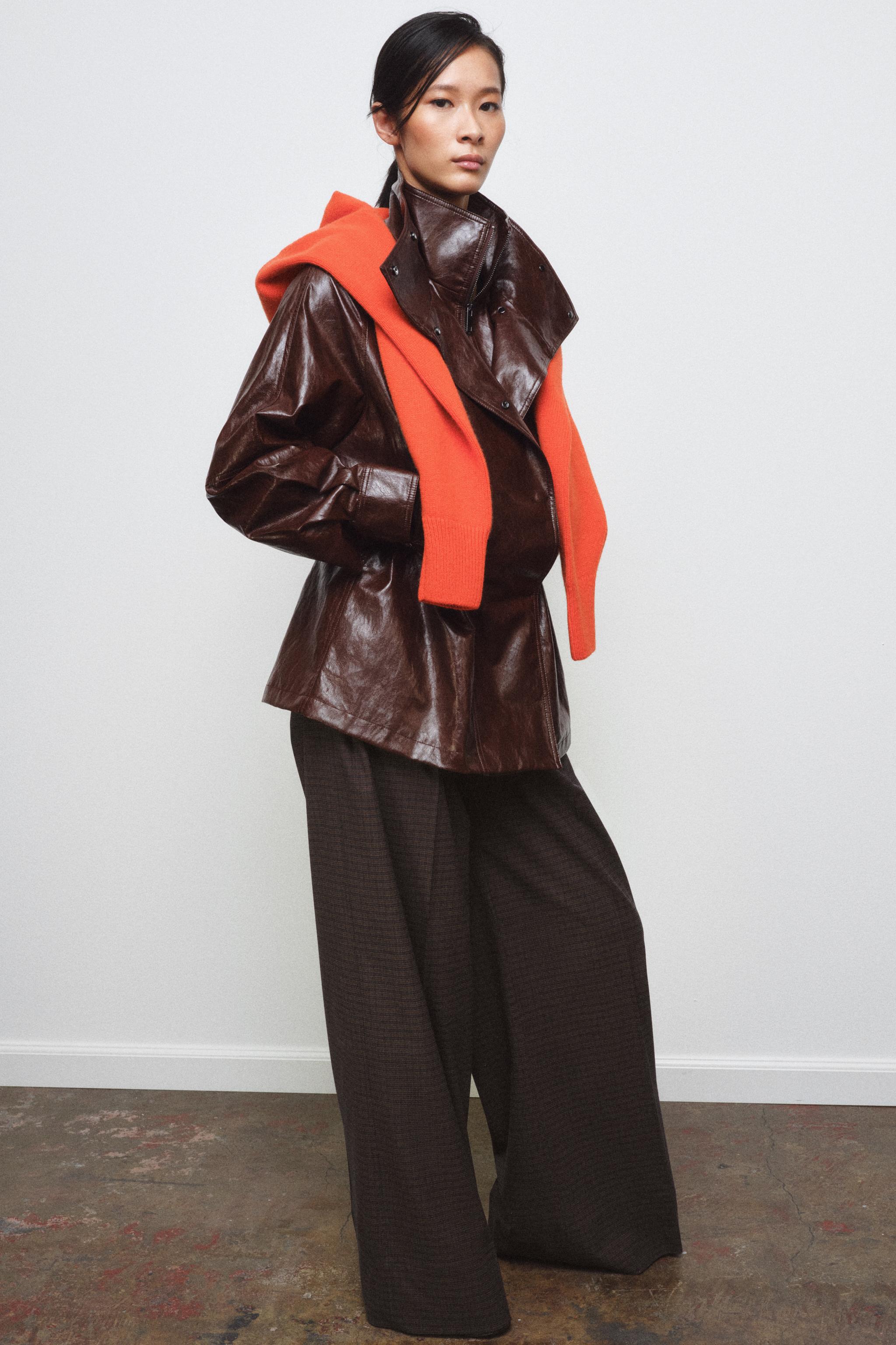 ZW COLLECTION フェイクレザージャケット - ブラウン | ZARA Japan / 日本