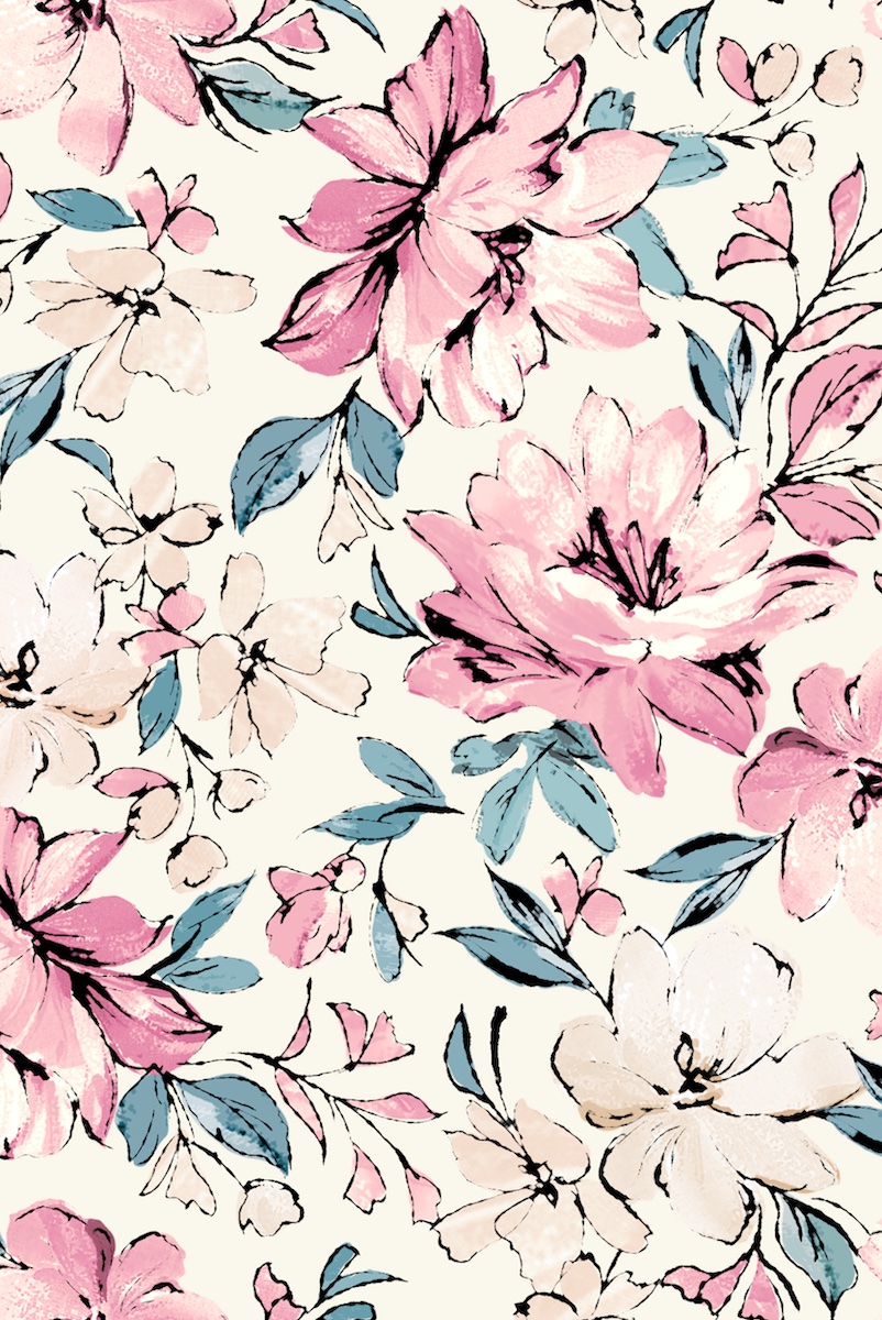 stina / type I drop / cream pink flower