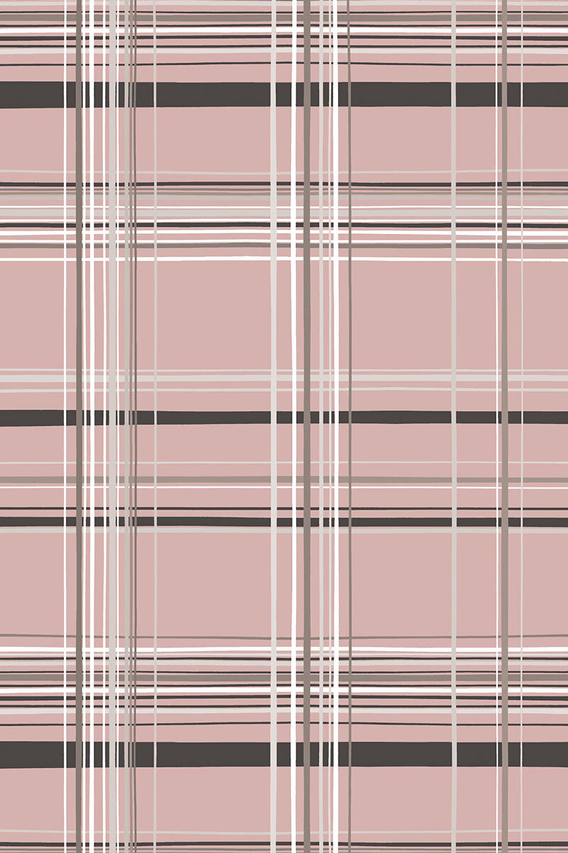 stina / type O square / silky pink check