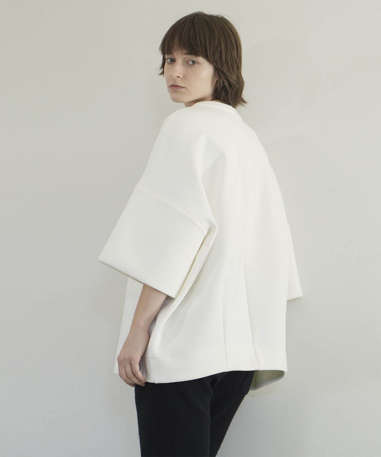 BULKY LINE HALF SLEEVE TOPS(1 WHITE): CLANE: WOMENS｜ STUDIOUS