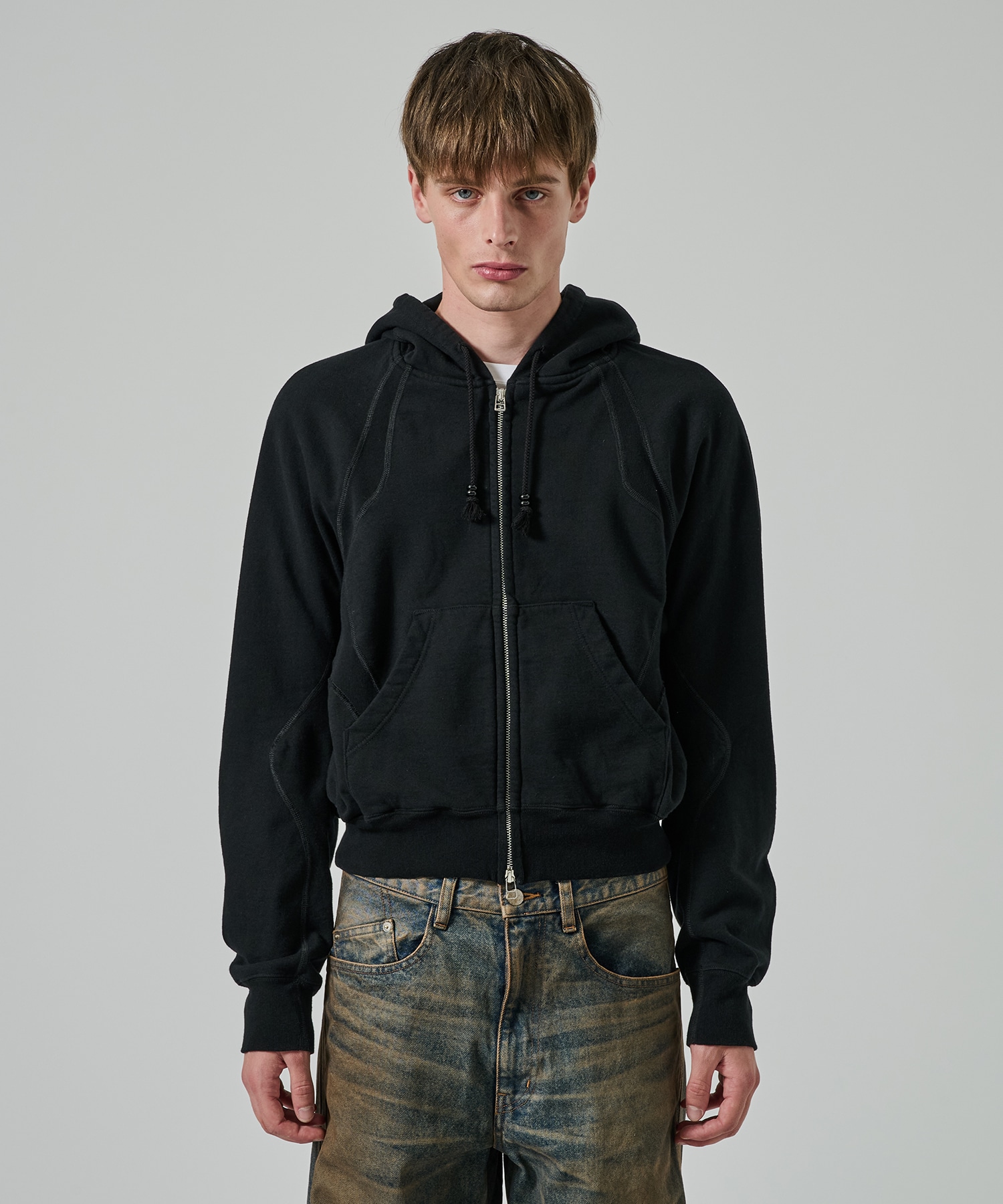 PANELLED ZIP UP HOODIE｜NVRFRGT