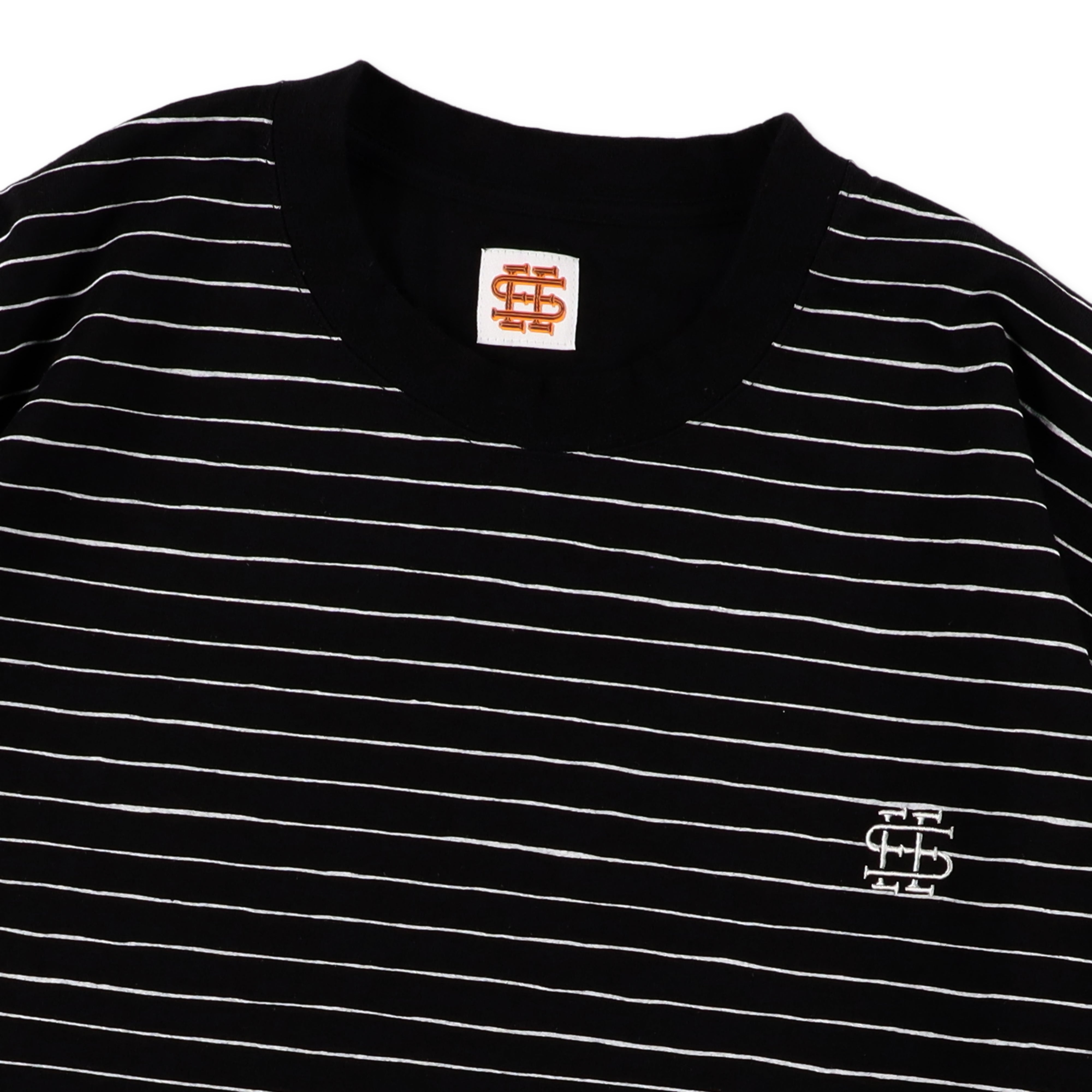 SEE SEE SUPER BIG LS FLAT BOARDER TEE 〈TYPE 1〉【BLACK/WHITE