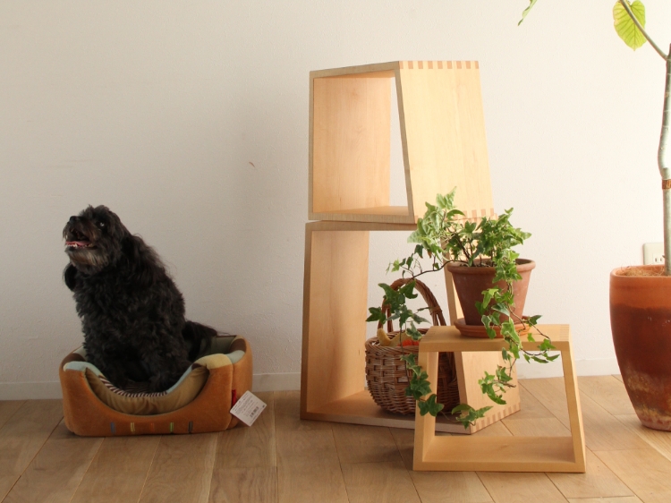 cosine/ネストスツール メープル材 -スツールにもシェルフにも！大中小