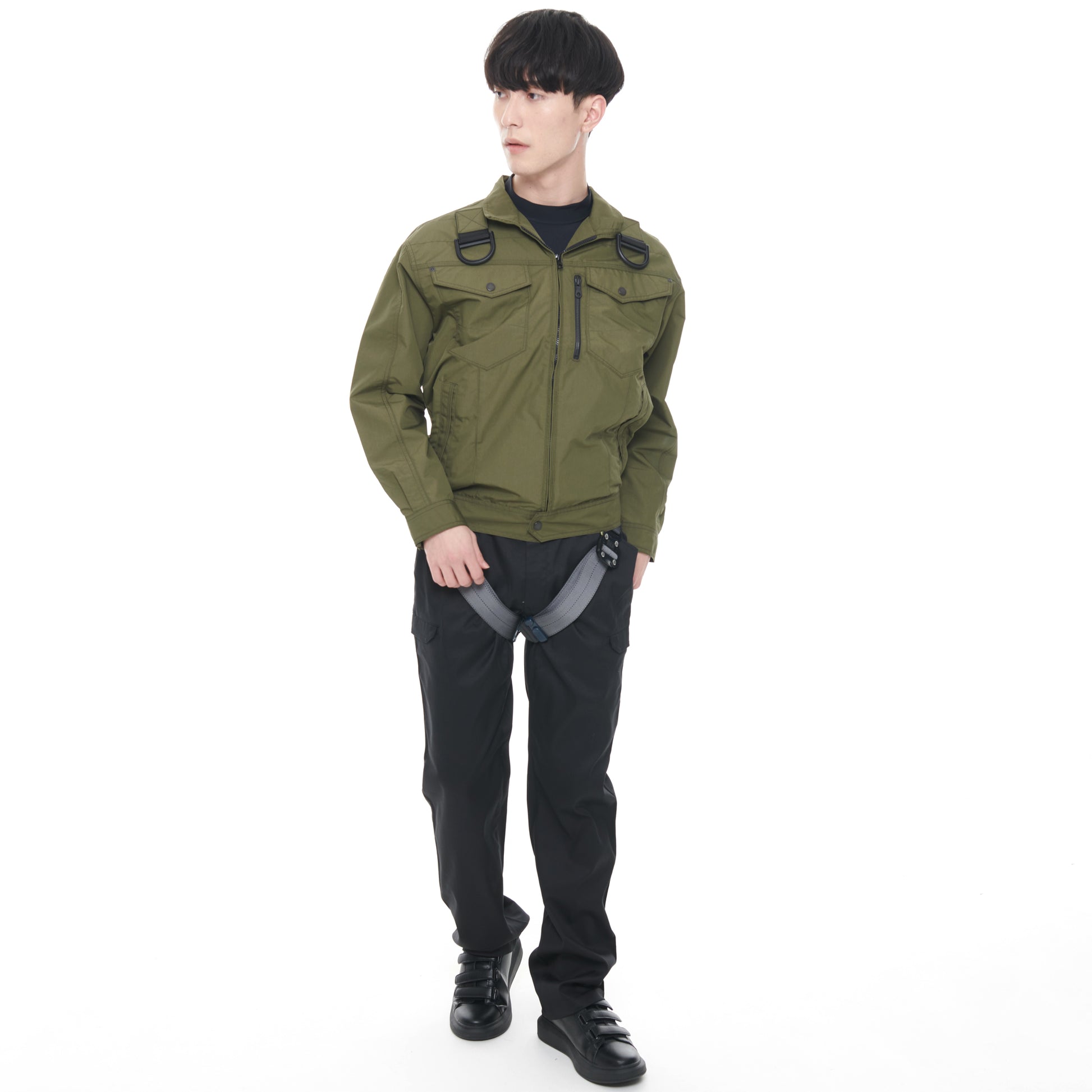 サンエス 空調風神服 高所作業向けブルゾン 【フルハーネス用長袖