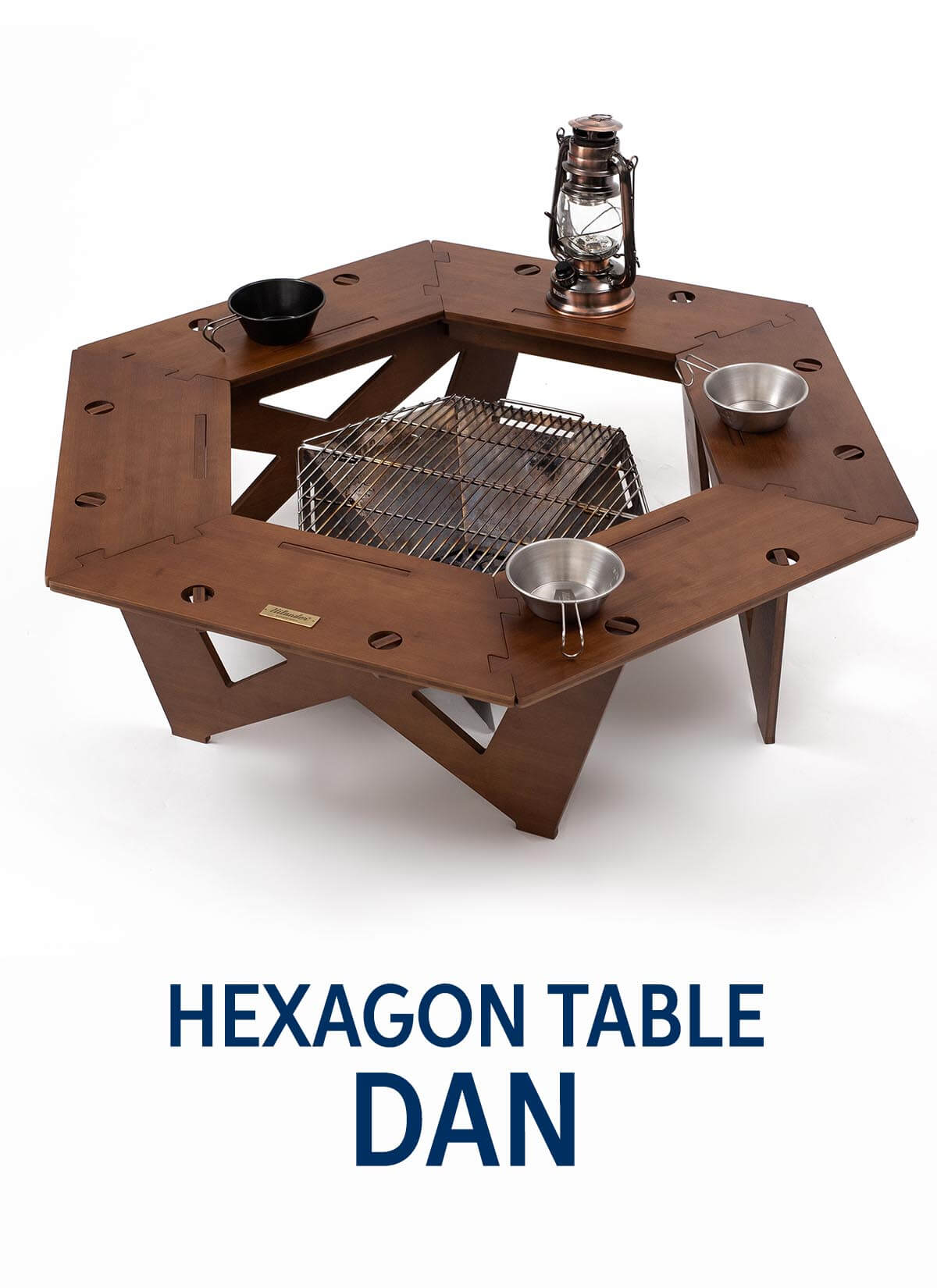 ヘキサゴンテーブル DAN アウトドアテーブル 焚き火テーブル 【1年