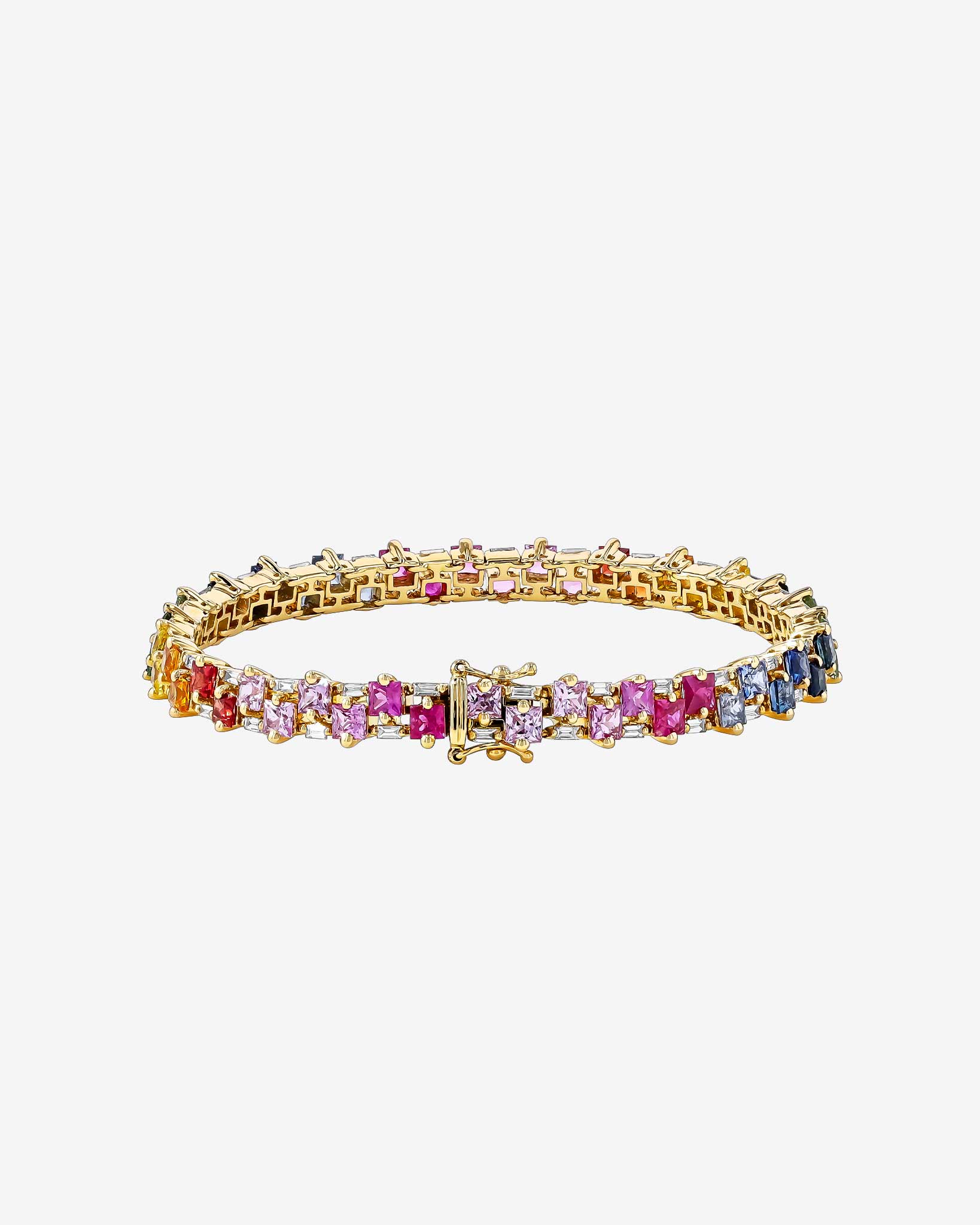 Princess Midi Stack Rainbow Sapphire Tennis Bracelet | Suzanne Kalan®