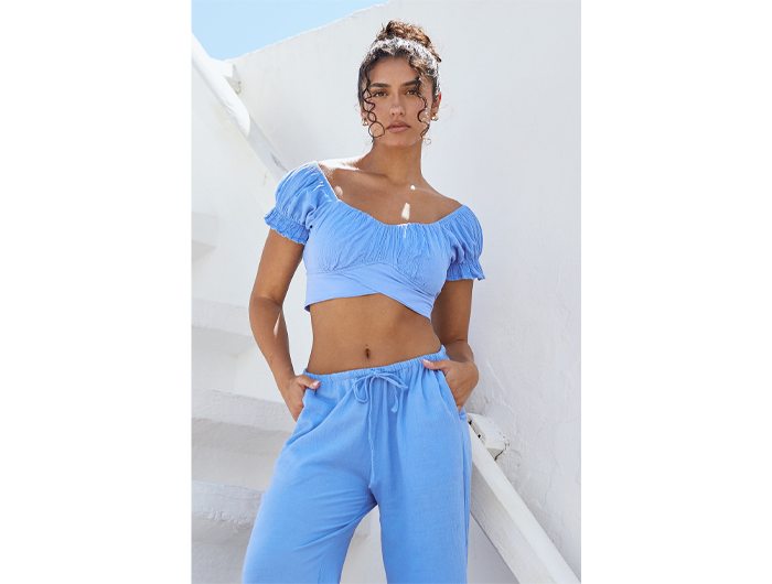 Blanco by Nature Women's Lola Tie Back Crop Top