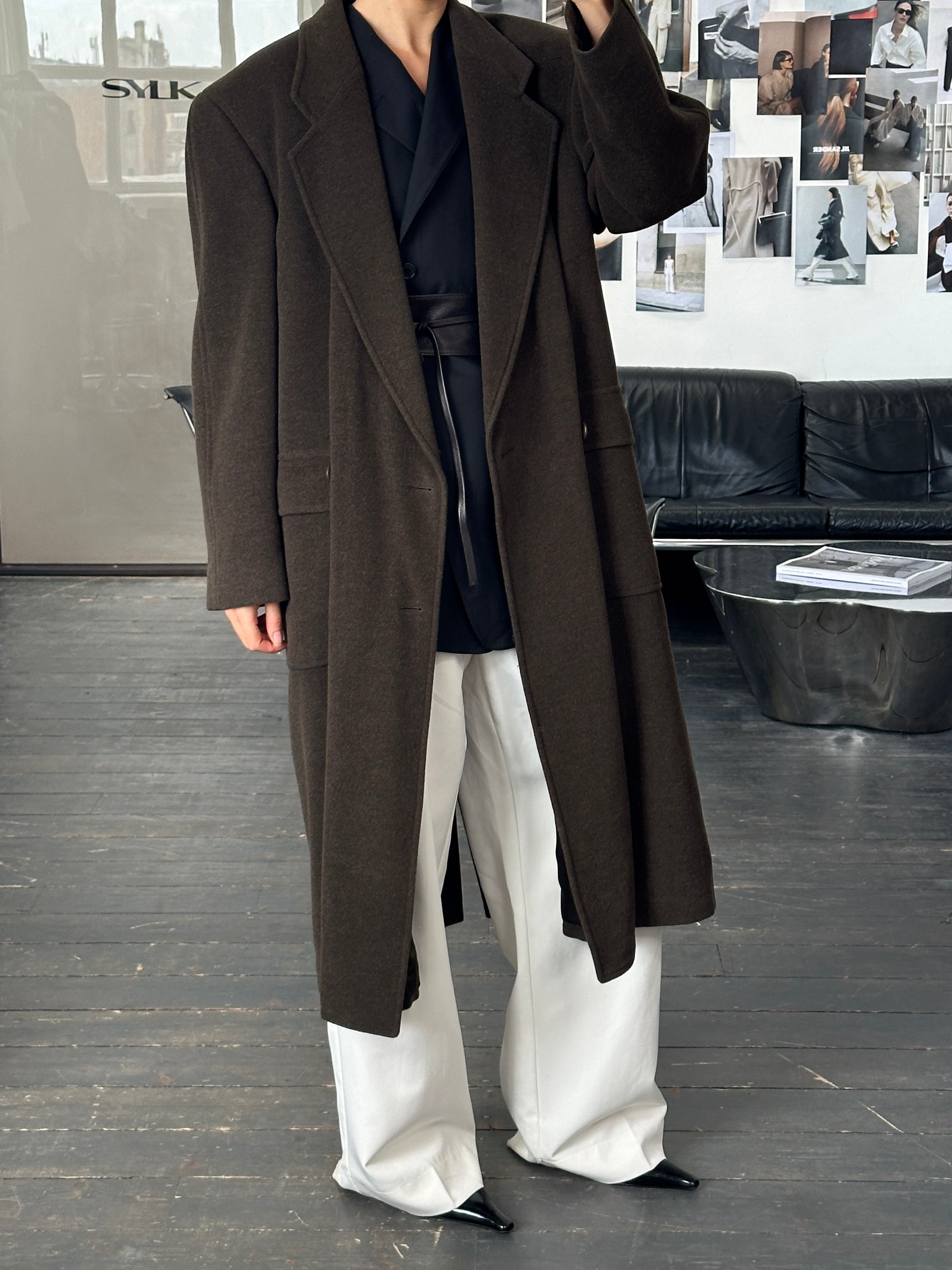 Giorgio Armani Le Collezioni 1990s Pure Wool Double Breasted Coat - XL